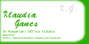 klaudia gancs business card